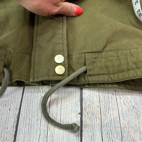 the roaster life co. military inspired olive green jacket sz XS grunge indie - Picture 10 of 12